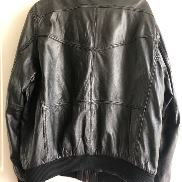 John F Gee Lambskin Leather Biker Bomber JACKET - Picture 5 of 11